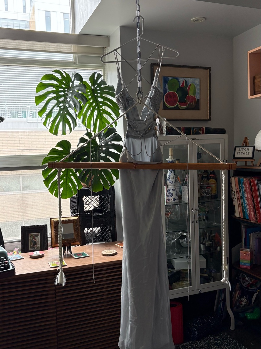 Guess by Marciano Silver Satin Maxi Dress